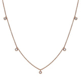 5 Hanging Diamond Bezel Station necklace