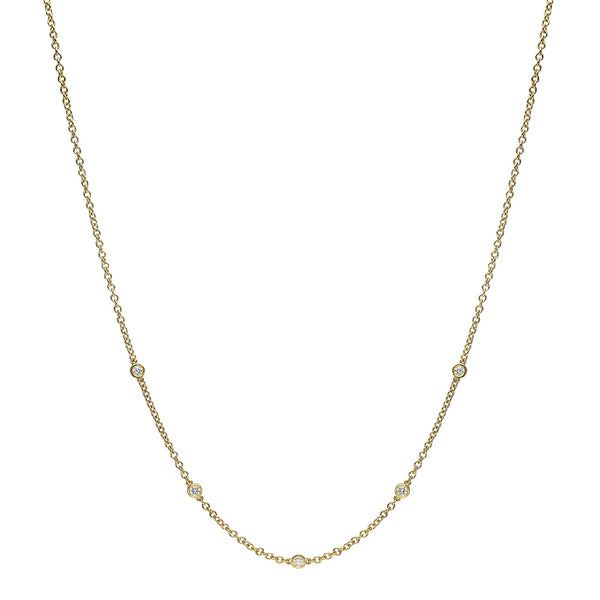 yellow gold 18k bezel necklace