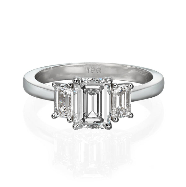 1ct Emerald cut diamond engagement ring 