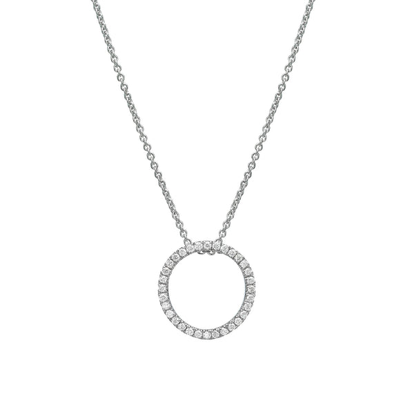 diamond circle necklace White gold 18k