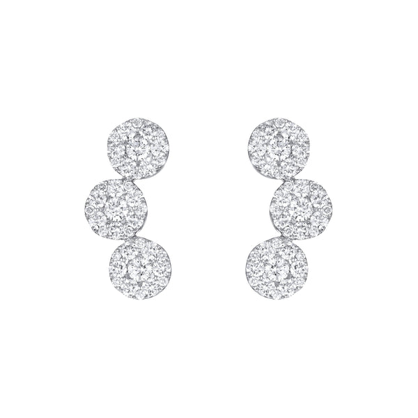 Diamond Circle’s Trio Earrings 18K white gold