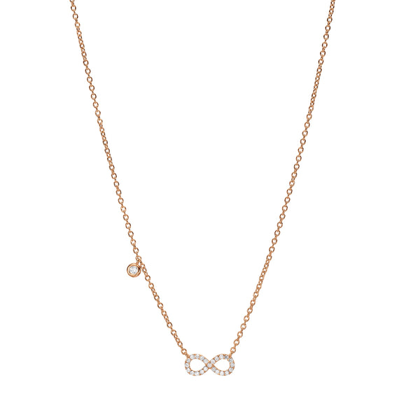 Minimalist Diamond Infinity Necklace rose gold 18K