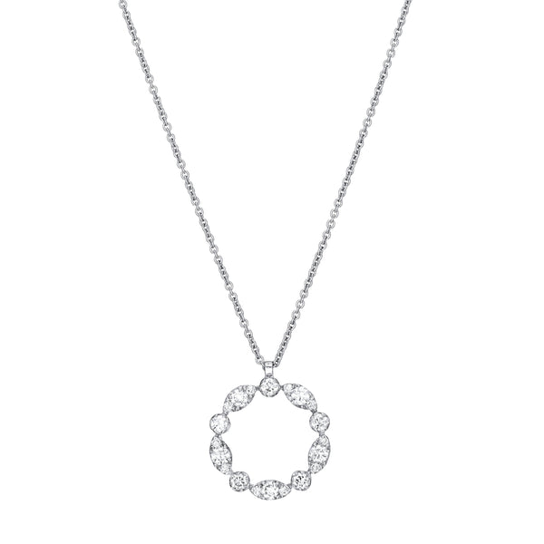 Marquise Circle Diamond Necklace