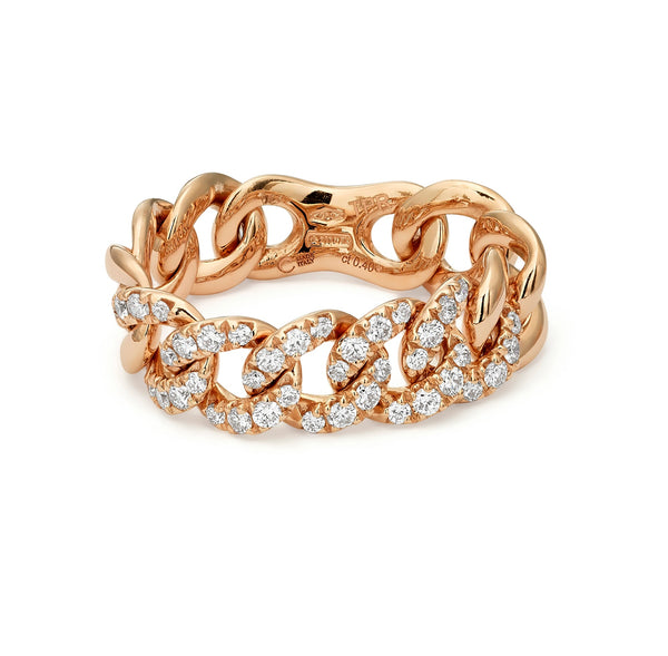 Pave Diamond Chain Link Ring